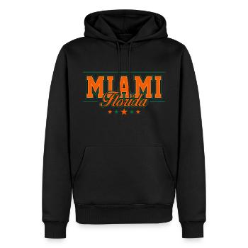 Miami - Sweat à capuche Premium bio Homme - noir - Devant - Nico (187cm)