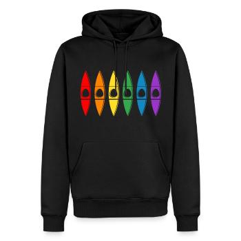 Kayak Canoë à glace Paddle Canoë « River is Calling » - Sweat à capuche Premium bio Homme - noir - Devant - Nico (187cm)