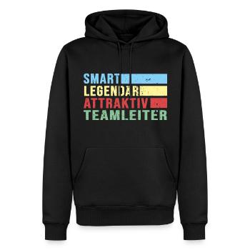Teamleiter retro Chef Boss legendär Führungskraft - Männer Premium Bio Hoodie - Schwarz - Vorne - Nico (187cm)
