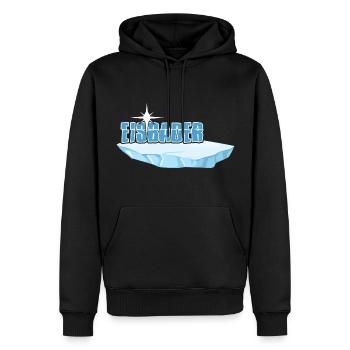 Bains de glace, bain d’hiver, durcissement, thérapie par le froid, bain de glace - Sweat à capuche Premium bio Homme - noir - Devant - Nico (187cm)