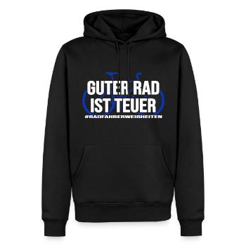 Fahrrad radlos Drahtesel sattelfest Bike radeln - Männer Premium Bio Hoodie - Schwarz - Vorne - Nico (187cm)