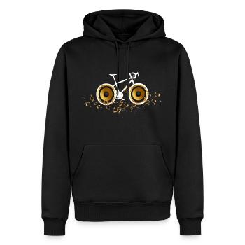 vélo son cyclisme est musique chaîne de vélo - Sweat à capuche Premium bio Homme - noir - Devant - Nico (187cm)
