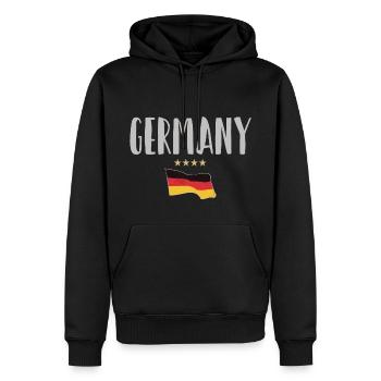 Allemagne Maillot de football Drapeau allemand - Sweat à capuche Premium bio Homme - noir - Devant - Nico (187cm)