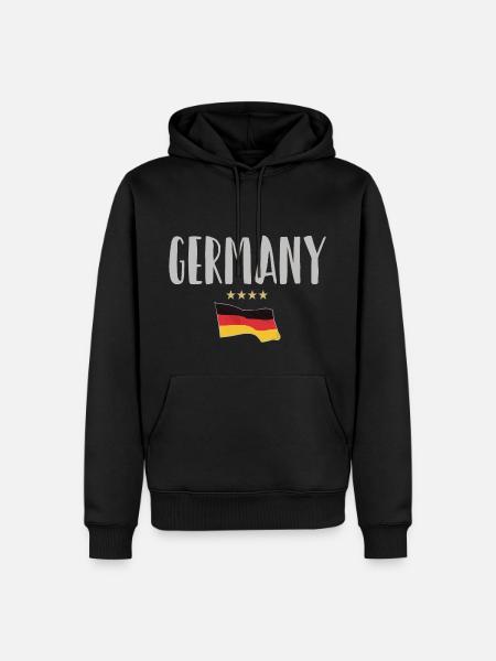 Deutschland Fußball Trikot Deutsche Flagge - Männer Premium Bio Hoodie - Schwarz