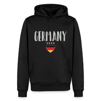 Allemagne Maillot de football Drapeau allemand - Sweat à capuche Premium bio Homme - noir - Devant - Nico (187cm)