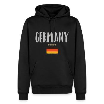 Allemagne Maillot de football Drapeau allemand - Sweat à capuche Premium bio Homme - noir - Devant - Nico (187cm)