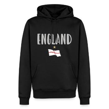England Fußball Trikot Englische Flagge - Männer Premium Bio Hoodie - Schwarz - Vorne - Nico (187cm)