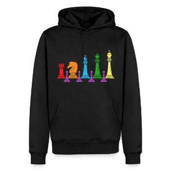 Schach Schachmatt Schachspieler Schachfamilie - Männer Premium Bio Hoodie - Schwarz - Vorne - Nico (187cm)