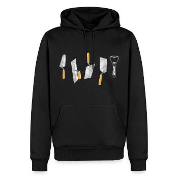 mason craftsmen brick mortar mason trowel - Men’s Premium Organic Hoodie - black - Front - Nico (187cm)