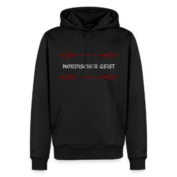 Nordischer Geist - Männer Premium Bio Hoodie - Schwarz - Vorne - Nico (187cm)