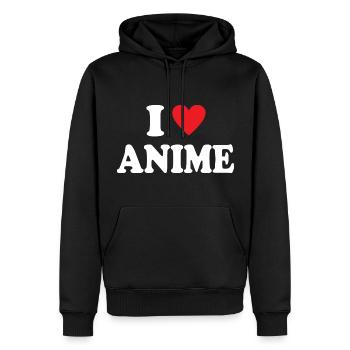 I Love Anime - Männer Premium Bio Hoodie - Schwarz - Vorne - Nico (187cm)