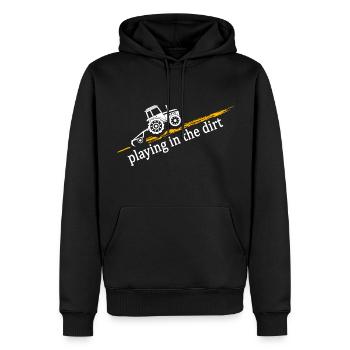 Tracteur « conducteur de tracteur sale » champ fermier - Sweat à capuche Premium bio Homme - noir - Devant - Nico (187cm)