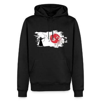 kyudo kyudomeister japanische bogenkunst Hankyu - Männer Premium Bio Hoodie - Schwarz - Vorne - Nico (187cm)