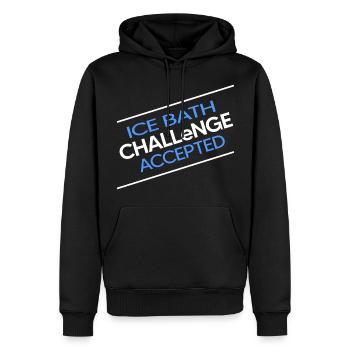 Bains de glace nageurs d’hiver ICEBATH CHALLENGE - Sweat à capuche Premium bio Homme - noir - Devant - Nico (187cm)