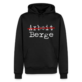 Bergwandern servus alpin Bergsteiger Bergluft - Männer Premium Bio Hoodie - Schwarz - Vorne - Nico (187cm)