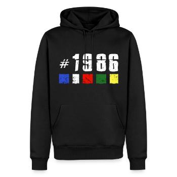 1986 vintage geburtstag retro jubiläum "new tibet" - Männer Premium Bio Hoodie - Schwarz - Vorne - Nico (187cm)