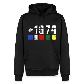 1974 geburtstag nepal jubiläum wandern NEW TIBET - Männer Premium Bio Hoodie - Schwarz - Vorne - Nico (187cm)
