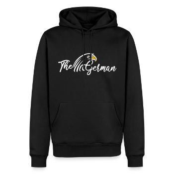 The German deutscher Adler Nationalstolz Adlerkopf - Männer Premium Bio Hoodie - Schwarz - Vorne - Nico (187cm)