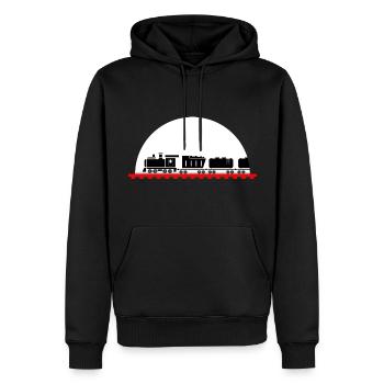 Eisenbahn Lokomotive Modeleisenbahn Zug - Männer Premium Bio Hoodie - Schwarz - Vorne - Nico (187cm)