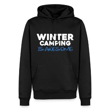 Le camping d’hiver est génial campeur d’hiver - Sweat à capuche Premium bio Homme - noir - Devant - Nico (187cm)