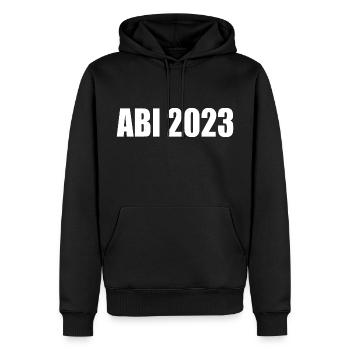 Abi 2023 - Männer Premium Bio Hoodie - Schwarz - Vorne - Nico (187cm)