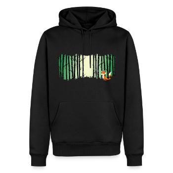 Wald shinrin yoku Waldmeditation "fuchs Waldbaden" - Männer Premium Bio Hoodie - Schwarz - Vorne - Nico (187cm)