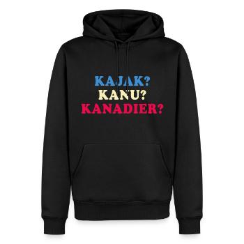 kajak kanu kanadier paddeln im Fluß - Männer Premium Bio Hoodie - Schwarz - Vorne - Nico (187cm)