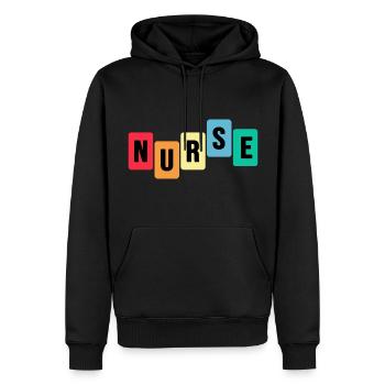Infirmière Hôpital Soins infirmiers Salle d’urgence - Sweat à capuche Premium bio Homme - noir - Devant - Nico (187cm)