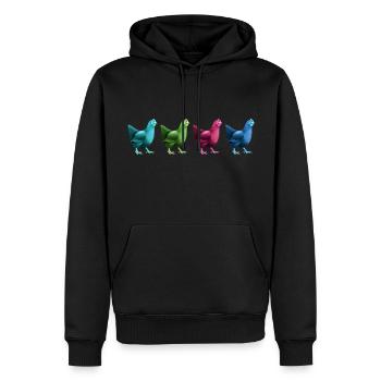 hühner hühnerleben auf dem dorf retrohuhn - Männer Premium Bio Hoodie - Schwarz - Vorne - Nico (187cm)