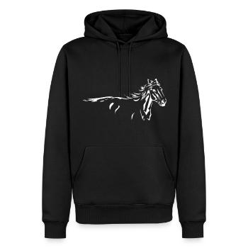 Chevaux Cheval sauvage Animal Silhouette - Sweat à capuche Premium bio Homme - noir - Devant - Nico (187cm)