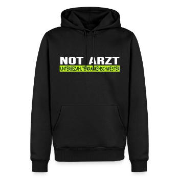 krankenschwester intensivpflege notaufnahme nurse - Männer Premium Bio Hoodie - Schwarz - Vorne - Nico (187cm)