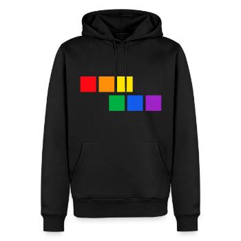 lgbt regenbogen proud human lgbtq - Männer Premium Bio Hoodie - Schwarz - Vorne - Nico (187cm)