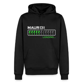 Maurer mauern Mörtel Maurermeister Maurerkelle - Männer Premium Bio Hoodie - Schwarz - Vorne - Nico (187cm)