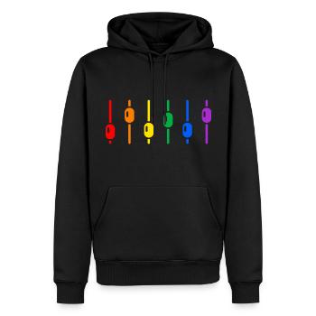 La table de mixage DJ contrôle le son bass disco de la platine - Sweat à capuche Premium bio Homme - noir - Devant - Nico (187cm)