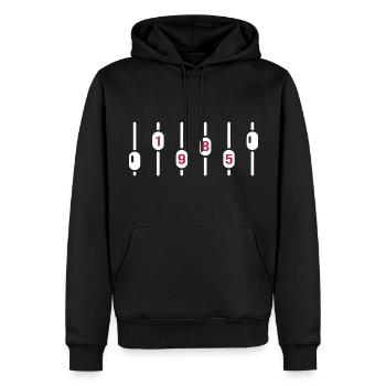 1985 Anniversaire Ingénieur du son DJ Disco - Sweat à capuche Premium bio Homme - noir - Devant - Nico (187cm)