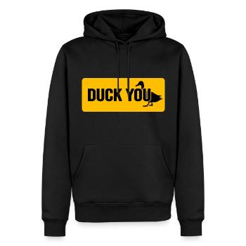 Ente Entensammlung Entenzüchter "duck meme" - Männer Premium Bio Hoodie - Schwarz - Vorne - Nico (187cm)