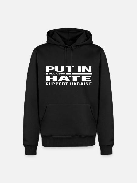 libre ukraine paix anti-guerre no poutine - Sweat à capuche Premium bio Homme - noir