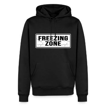 Eisbader « zone de congélation » Point de congélation Winterbader - Sweat à capuche Premium bio Homme - noir - Devant - Nico (187cm)