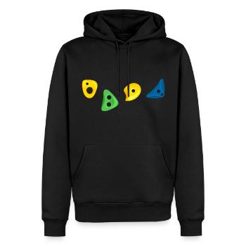 salle d’escalade escalade bloc - Sweat à capuche Premium bio Homme - noir - Devant - Nico (187cm)
