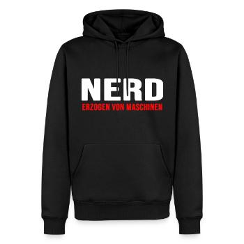nerd coder server download online nerd-life gamer - Männer Premium Bio Hoodie - Schwarz - Vorne - Nico (187cm)