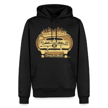Born to Rock - Männer Premium Bio Hoodie - Schwarz - Vorne - Nico (187cm)