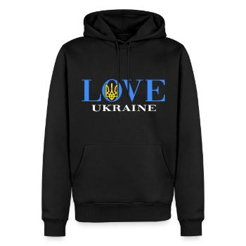 UKRAINE "ukrainisch" slava ukraini selenskyj - Männer Premium Bio Hoodie - Schwarz - Vorne - Nico (187cm)