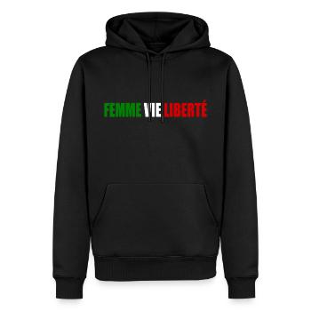 Femme vie liberte - Sweat à capuche Premium bio Homme - noir - Devant - Nico (187cm)