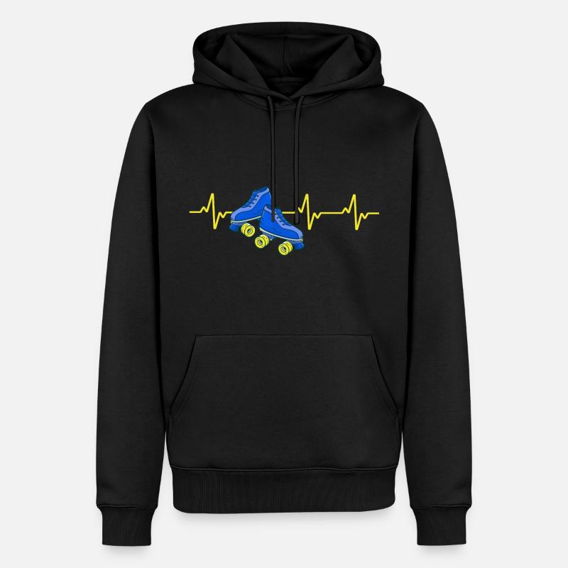 rollschuhe skater rollerderby rollschuhfahrerin - Männer Premium Bio Hoodie - Schwarz