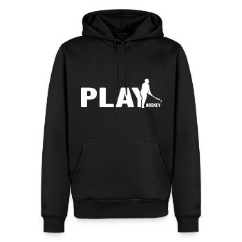 Feldhockey Hockeyspieler Hockeyteam Hockeyspiel - Männer Premium Bio Hoodie - Schwarz - Vorne - Nico (187cm)
