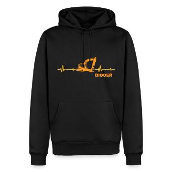 Excavator Driver Digger-Memes Excavator Excavator - Men’s Premium Organic Hoodie - black - Front - Nico (187cm)