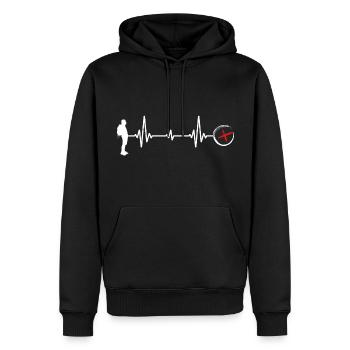 Geocache Schnitzeljagd outdoor-life wandern - Männer Premium Bio Hoodie - Schwarz - Vorne - Nico (187cm)