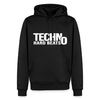 techno hard beats ravenation partypeople abfeiern - Männer Premium Bio Hoodie - Schwarz - Vorne - Nico (187cm)