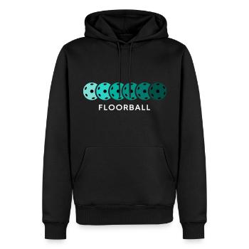 Floorball Unihockey unihoc - Männer Premium Bio Hoodie - Schwarz - Vorne - Nico (187cm)