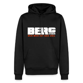 Bergsteiger Felsklettern Seilschaft Bergpfad - Männer Premium Bio Hoodie - Schwarz - Vorne - Nico (187cm)